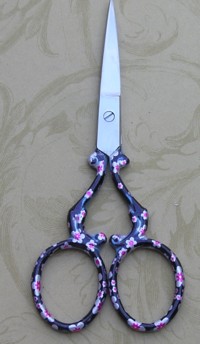 Victorian  Metallic Black  with Pink Silver Flowers 4